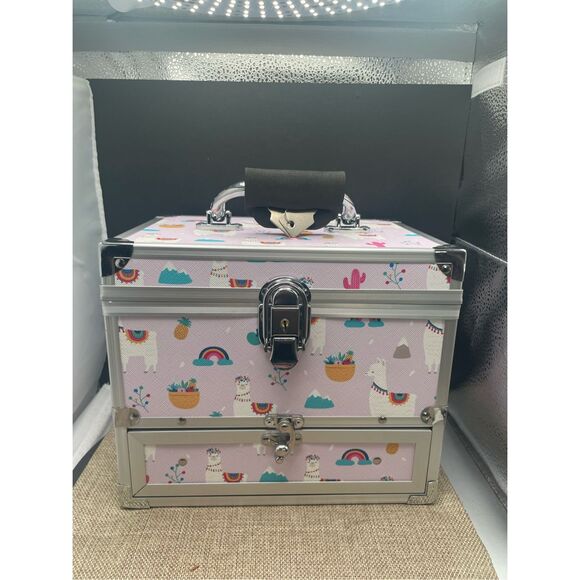 NEW RAINBOW ALPACA PATTERN JEWELRY MAKEUP CASE 82Z GIRLS - Picture 12 of 13